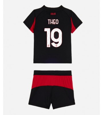 AC Milan Theo Hernandez #19 Primera Equipación Niños 2025-26 Manga Corta (+ Pantalones cortos)